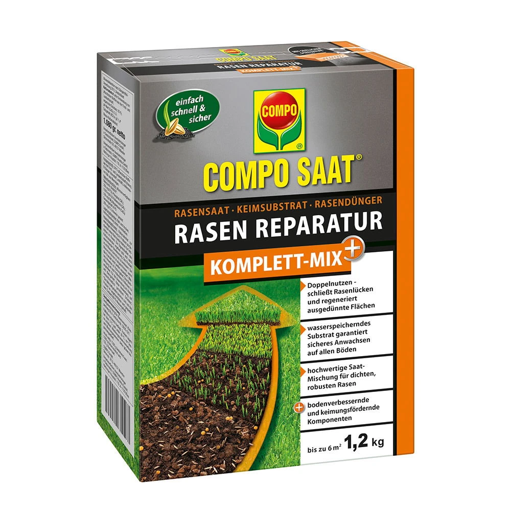 Compo Rasen-Reparatur Komplett-Mix+ 3 Compo Rasen-Reparatur Komplett-Mix+