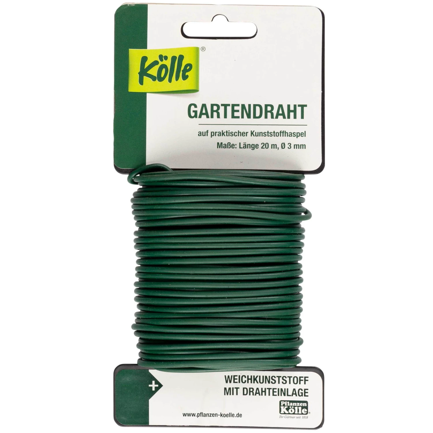 Kölle Gartendraht Dunkelgrün, Ø 3 Mm, Länge 20 M 3 Kölle Gartendraht Dunkelgrün, Ø 3 Mm, Länge 20 M