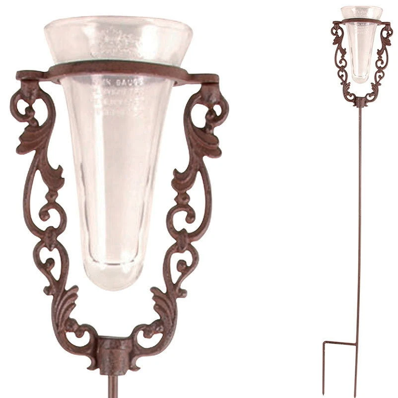 Regenmesser Aus Gußeisen Mit Glaseinsatz, Ca. 18x17,5x134,5 Cm 3 Regenmesser Aus Gußeisen Mit Glaseinsatz, Ca. 18x17,5x134,5 Cm