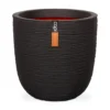 Pflanzgefäß Rib Cullen Schwarz -Garten Saat Verkäufe 3210103448 Pflanzgefaess Tutch Riffel Cullen schwarz D43xH41cm 56Ltr 45549