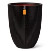Pflanzvase 'Groove', Schwarz, Ø 34 X H 46 Cm -Garten Saat Verkäufe 3210104104 pflanzvase groove 116893