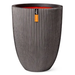Pflanzvase 'Groove', Anthrazit