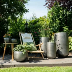 Pflanzgefäß 'Rowen', Silber, Ø 38 X H 62 Cm -Garten Saat Verkäufe 3210801614 3210801615 3210801617 3210801618 3210801635 3210801636 3210801637 3210801638 Pflanzgefaess Rowen silber 4 114960