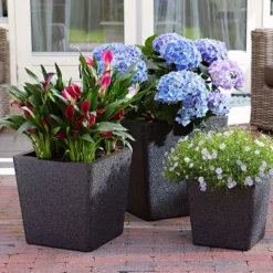 Pflanztrog IQ Dutch Aria, Schwarz, Frostfest Bis - 40 °C, Zu 100% Recycelbar